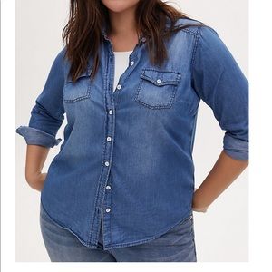 Torrid size 2 chambray button up shirt